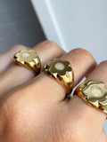 Opal Daisy Signet Ring
