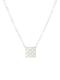 Checkered Necklace - Silver