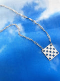 Checkered Necklace - Silver