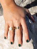 Opal Daisy Signet Ring